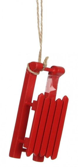 Украшение из дерева Санки красные 3,5* 3*10 см., House of Seasons (83226)