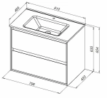 Тумба с раковиной Aquanet Милан 336374/329255 80 дуб рошелье