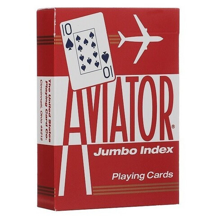 Игральные карты Aviator Jumbo Index (красные)