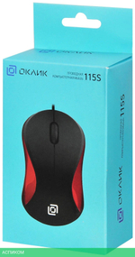 Мышь Oklick 115S черный/красный