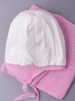 Шапка для девочки осенняя вязаная и снуд