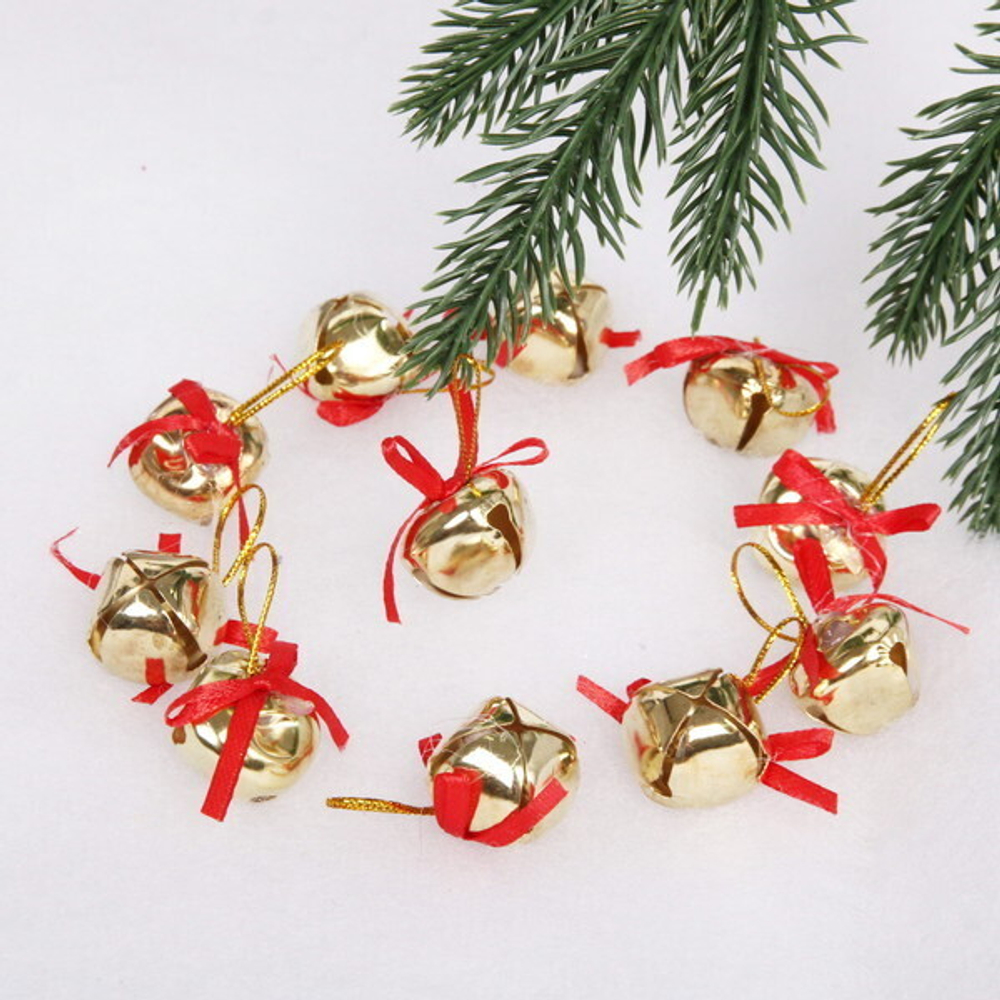 Украшение новогоднее «Бубенчики» 2,5 см (набор 12 шт), Золото