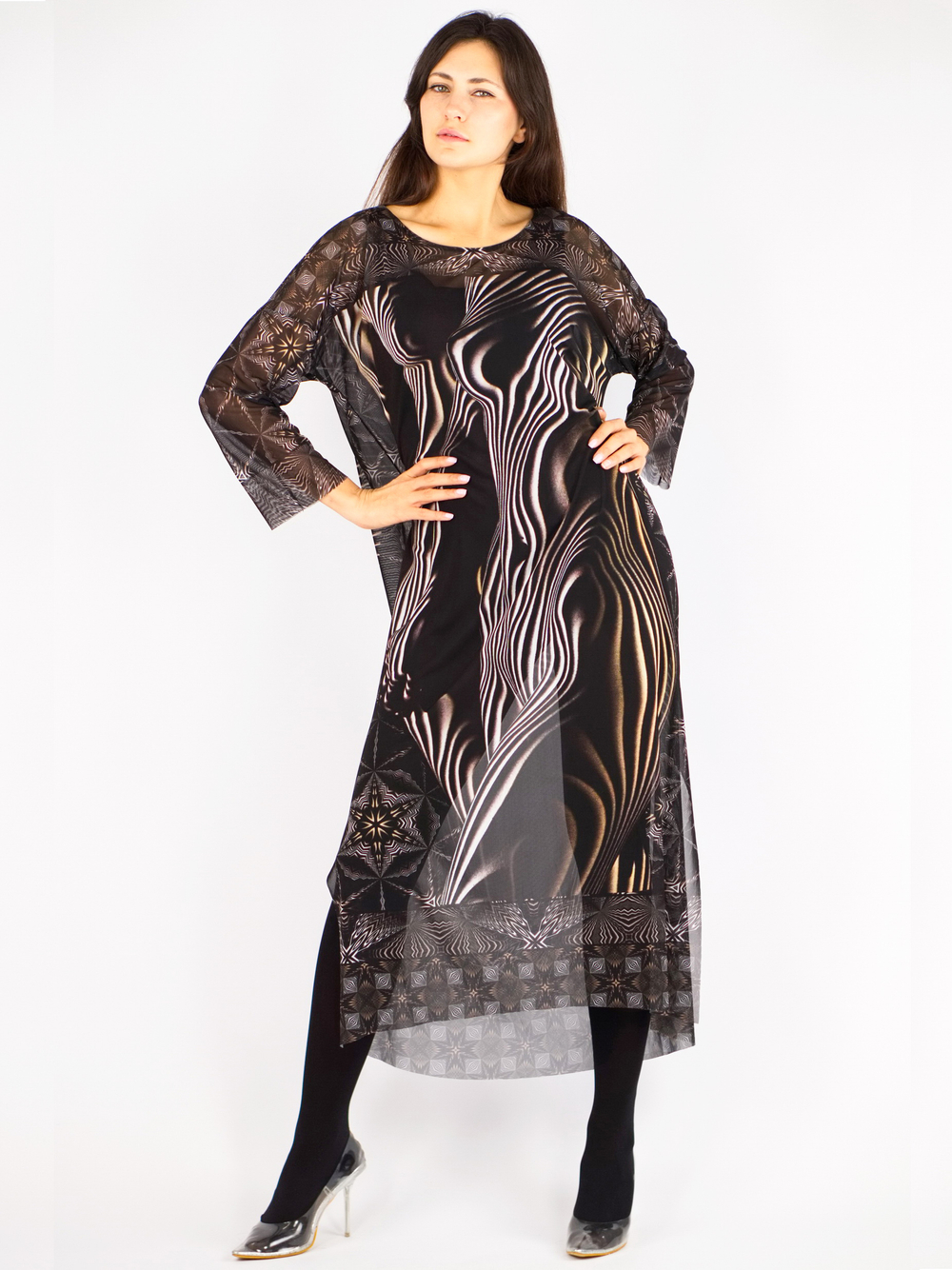Платье-туника из сетки «Воплощение» по мотивам работ французского фотографа Дани Оливье