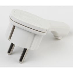 Вилка ЭРА V5(U) ультра плоская c заземлением 16A с кольцом белая | Штепсельные вилки и розетки