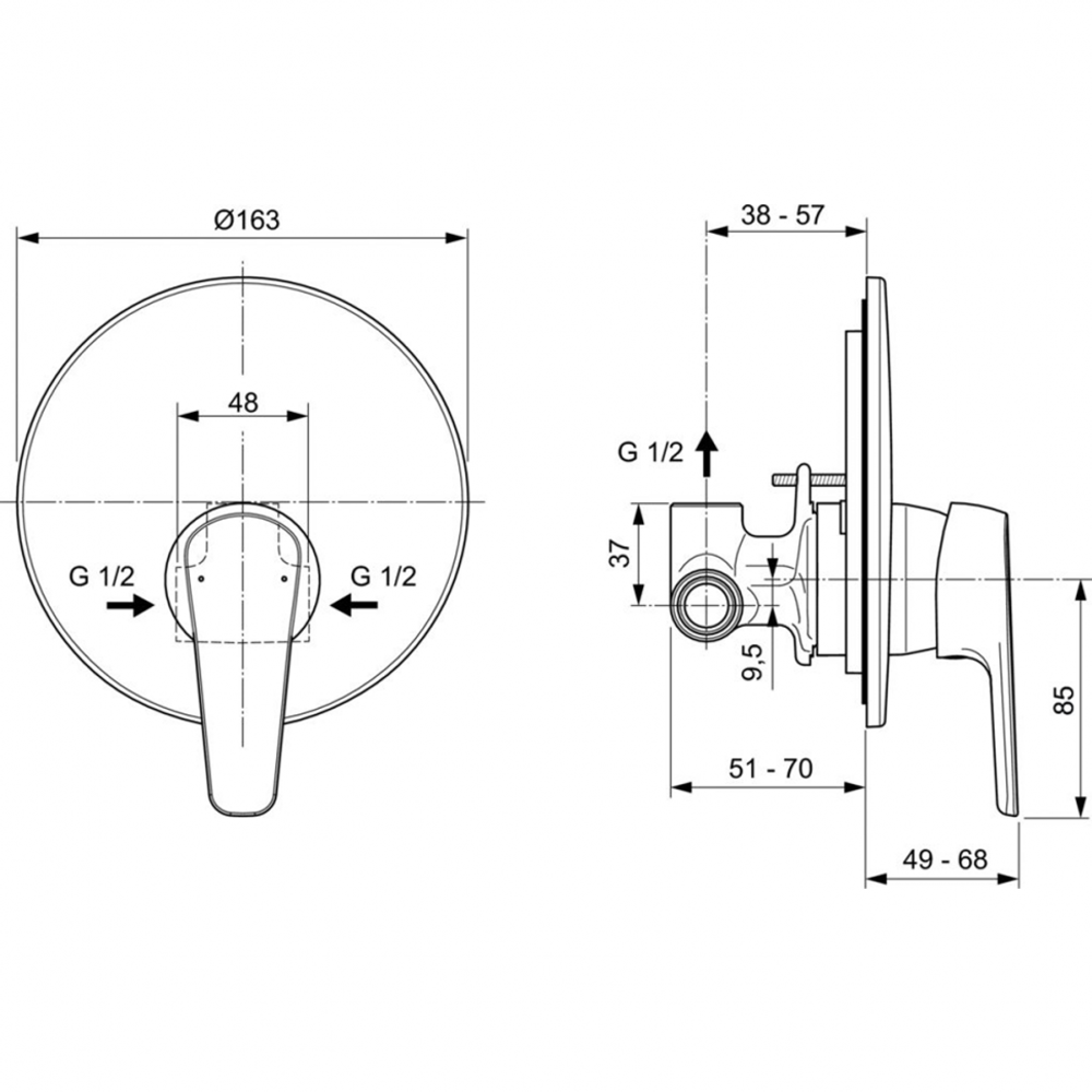 Смеситель Ideal Standard  CERAFINE MODEL O A7192AA для душа