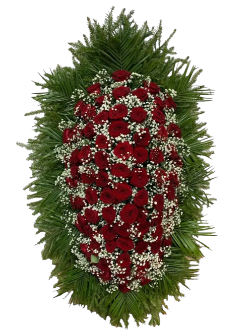 Траурный венок из живых цветов №04