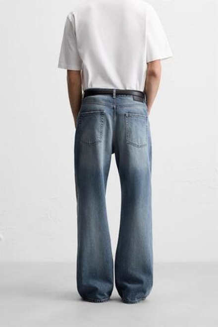 ZARA ДЖИНСЫ FLARE FIT BAGGY, ВЫЦВЕТШИЙ СИНИЙ