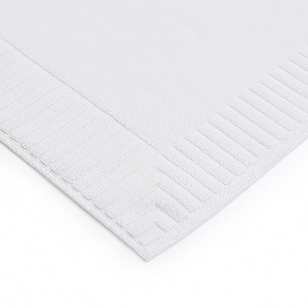 Коврик для ванной с фактурным бортиком белого цвета из коллекции Essential, 50х80 см
