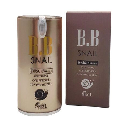 Ekel BB крем с экстрактом улитки для лица / BB Snail Cream SPF 21 Whitening Anti-Wrinkle Sun Protector 50+/PA (Pump), 50 мл