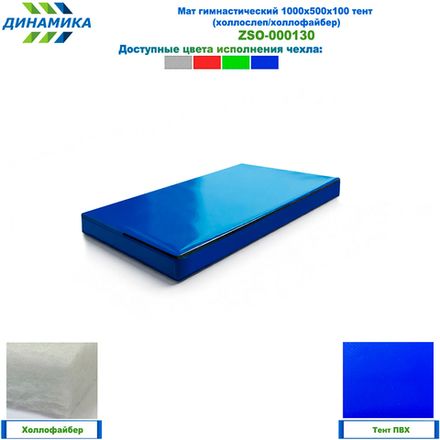 Мат гимнастический 1000х500х100 тент (холлослеп/холлофайбер)