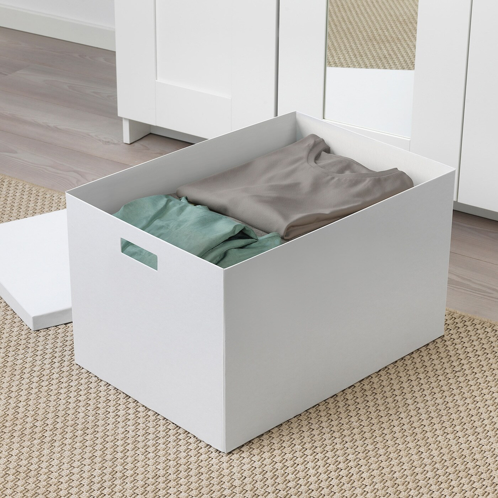 IKEA TJENA  (ИКЕА ТЙЕНА)  -  Контейнер с крышкой, белый, 35x50x30 см