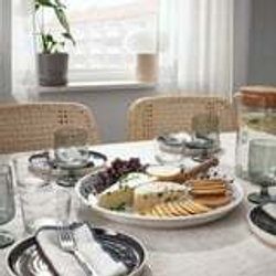 IKEA SILVERSIDA (ИКЕА) Блюдо, узорчатое/синее, 34 см