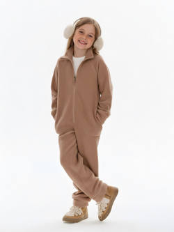 Теплый флисовый комбинезон с карманами