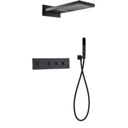 Душевая система Black&White Universe с термостатом, черная матовая (UK8330B)