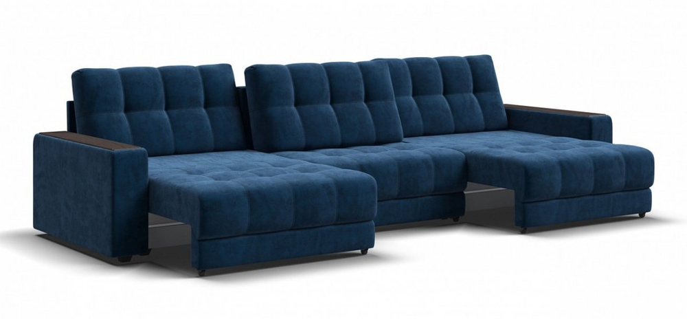 Диван Босс Гранд Велюр Монолит синий