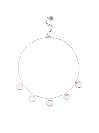 Чокер "Amour" с розовым кварцем Silver