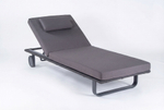 Шезлонг Ideal Patio КОСТА С на колесах, каркас карбон, матрас антрацит (с подушкой)