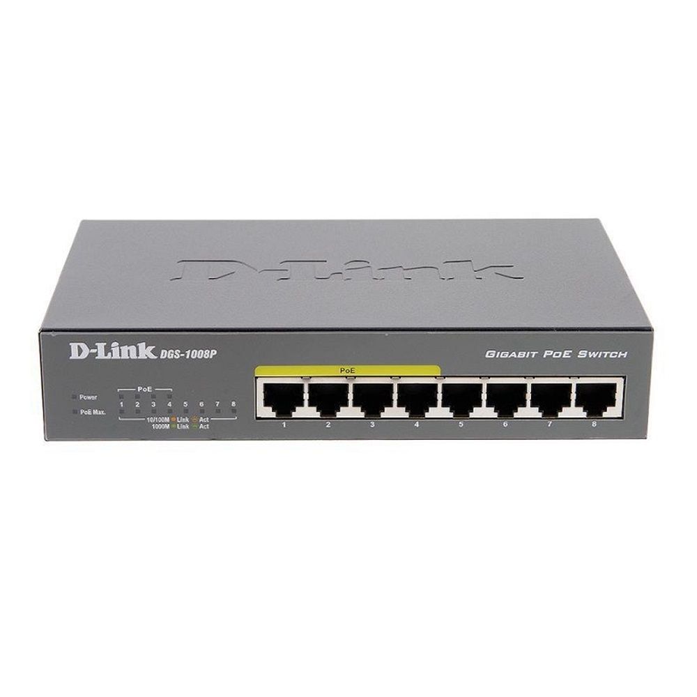 Коммутатор на 4 PoE порта D-Link DGS-1008P