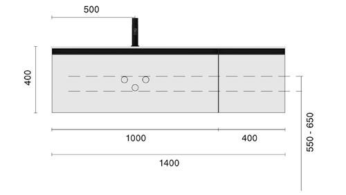 Armadi Art Комплект QUATRO M2-140 тумба+раковина моноблок ANTRACITE