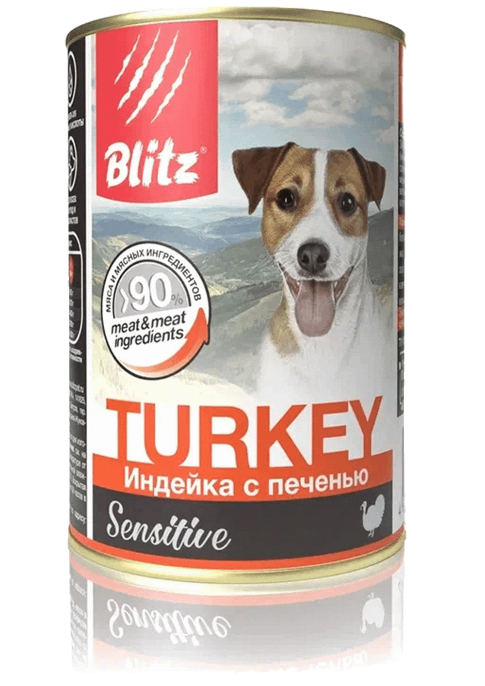 Консервы для собак Blitz Sensitive Dog Turkey & Liver (Pate) Индейка с Печенью консервы для собак 24 шт по 400 г