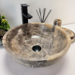 Каменная раковина из оникса Bowl Grey Small TinLip BO-02932 (40*40*15) 44