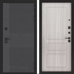 Входная металлическая дверь с зеркалом Бункер HIT B-05/ ФЛ-116 Сандал белый