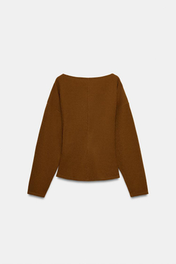 ZARA ФАКТУРНЫЙ ТОП С ПРЯЖКОЙ, ГОРЧИЧНЫЙ