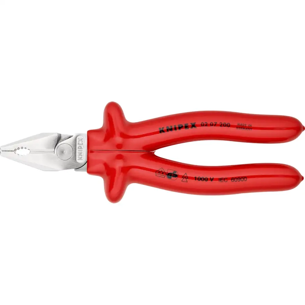 Плоскогубцы комбинированные особой мощности хромированные 200 мм Knipex 02 07 200