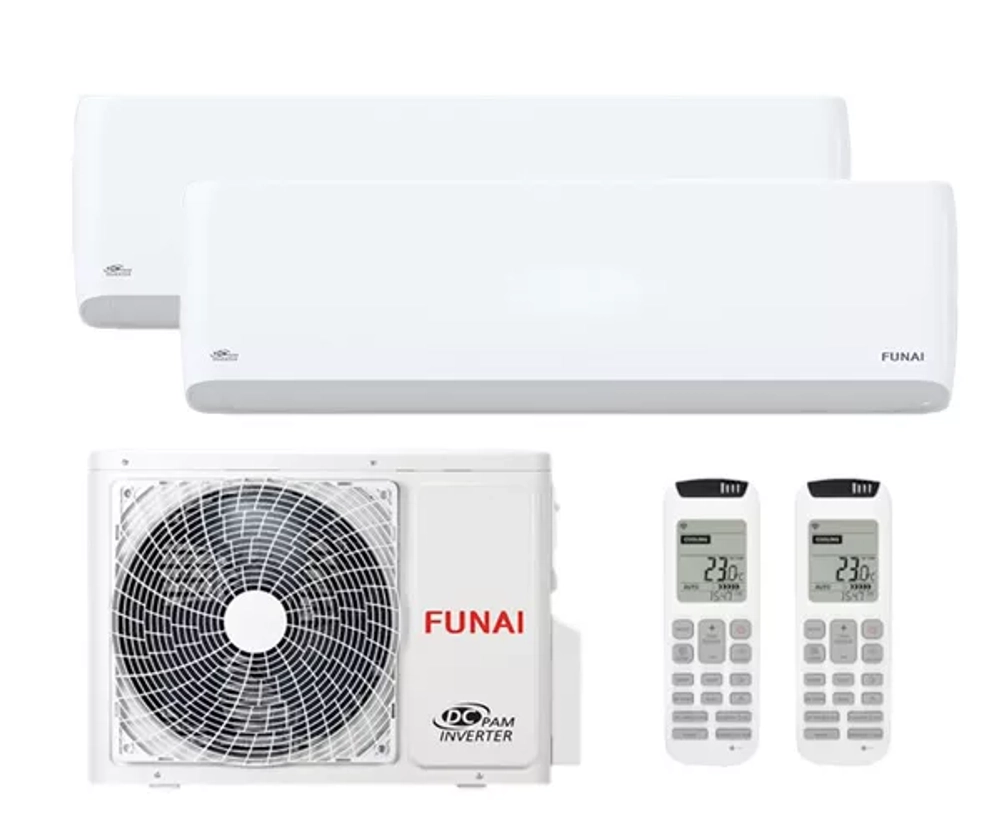 Мульти сплит-система Funai на 2 комнаты (25+25 кв.м.)