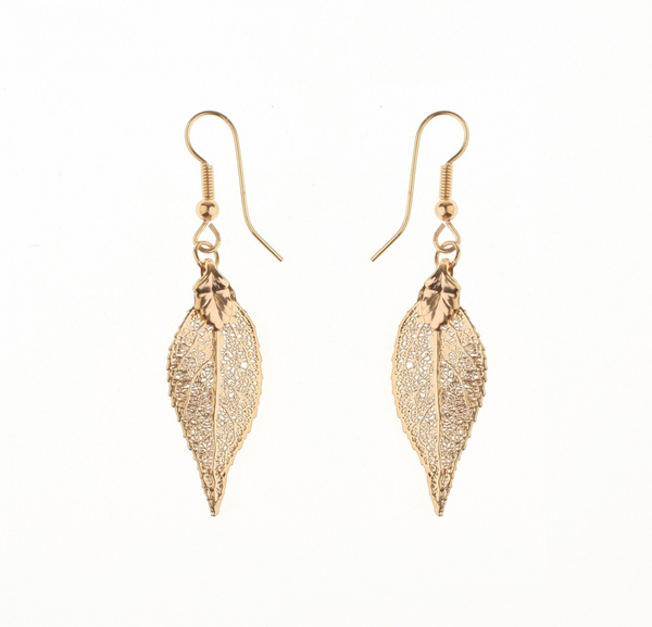 Серьги листья Ester Bijoux Вишня LF31C-RG BR