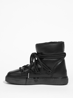 Высокие кожаные кеды INUIKII 75202-087 Sneaker Full Leather Black на меху