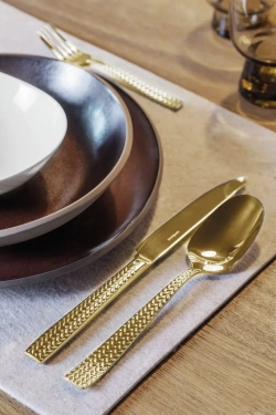 Sambonet Набор из 6 ложек для эспрессо Cortina PVD Gold