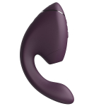 Фиолетовый вибратор 19,5см с вакуумным стимулятором Womanizer Next Duo Dark Purple WZ142SGD