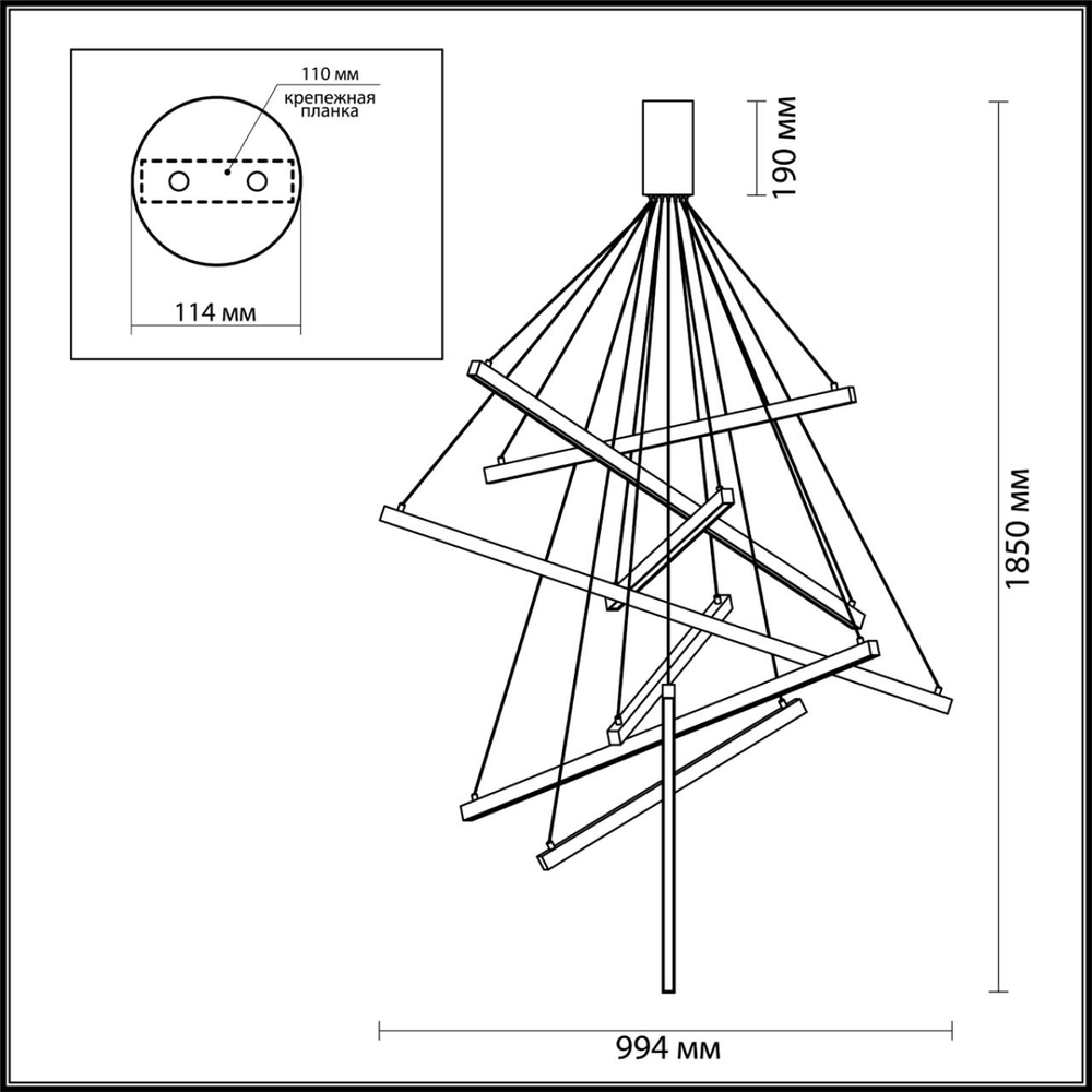 3860/96L ODL Подвес LED 96Вт 3000К IP20 L-VISION