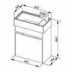 Тумба с раковиной Aquanet Nova Lite 50 с зеркалом, белый глянец