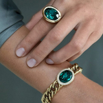 Кольцо Qudo TIVOLA big G emerald 19 мм 632331/19 G/G