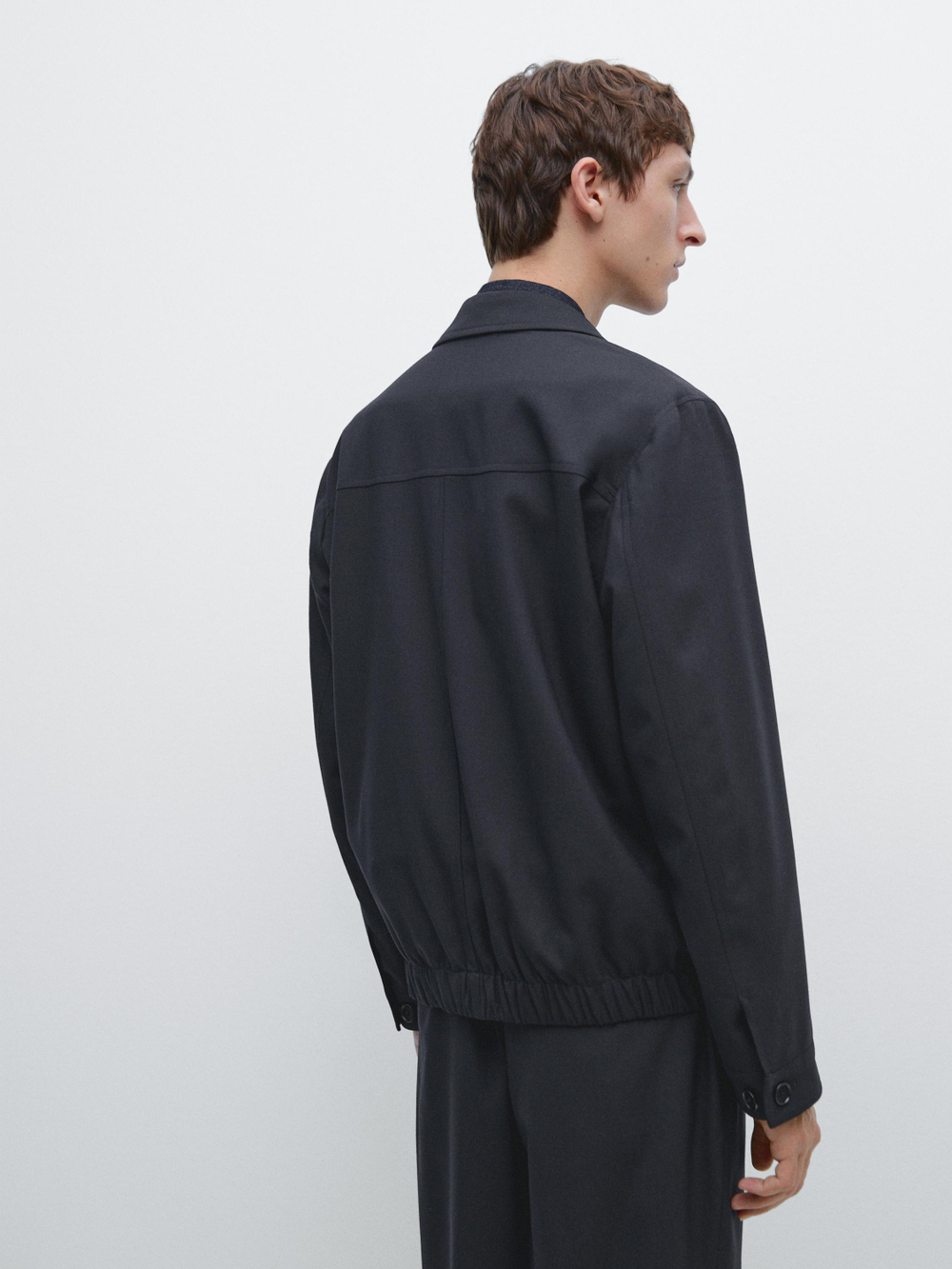 Massimo Dutti Куртка из шерсти, темно-синий