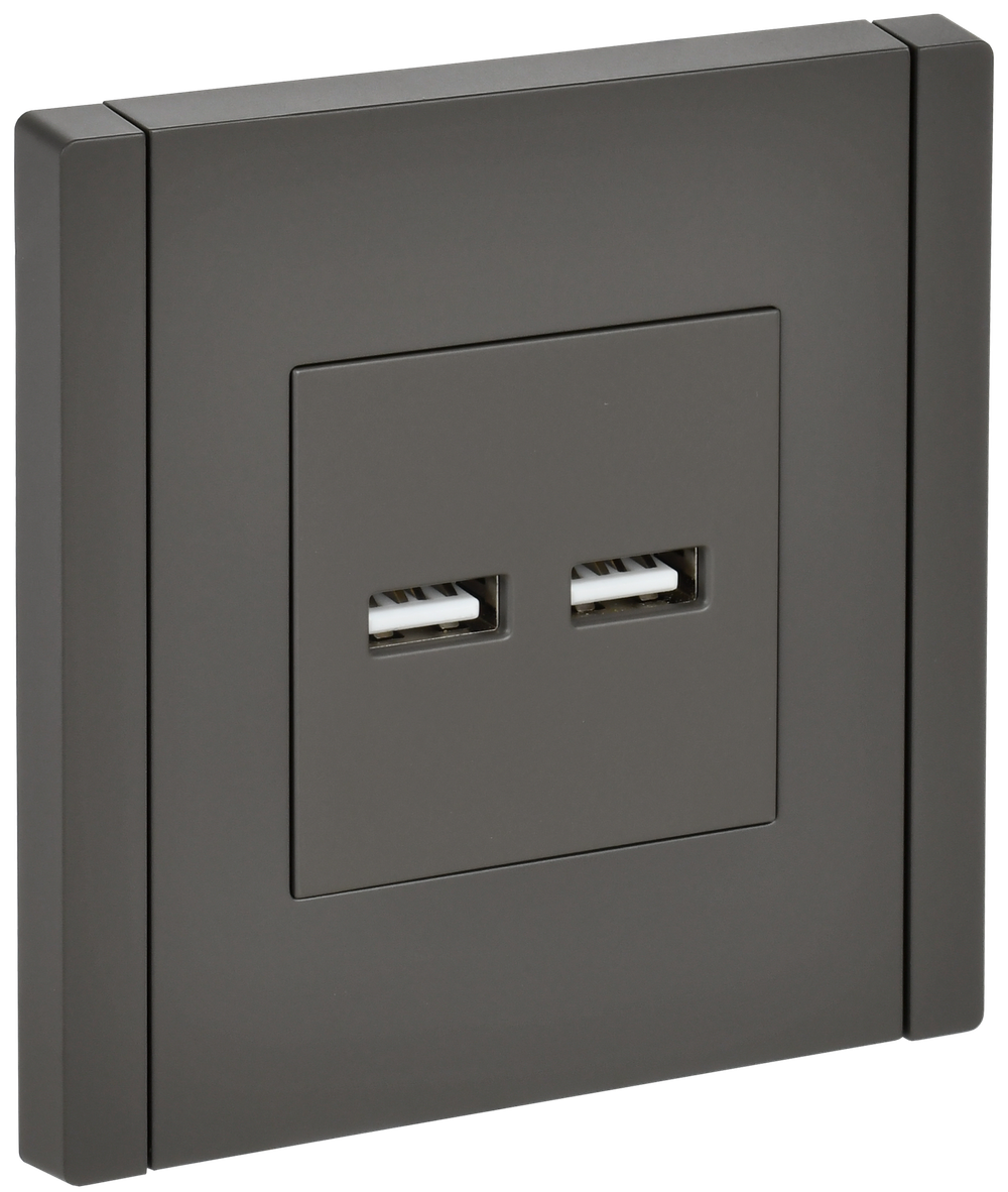 FORTE&PIANO Розетка USB A+A 3,1А FP349 серый IEK