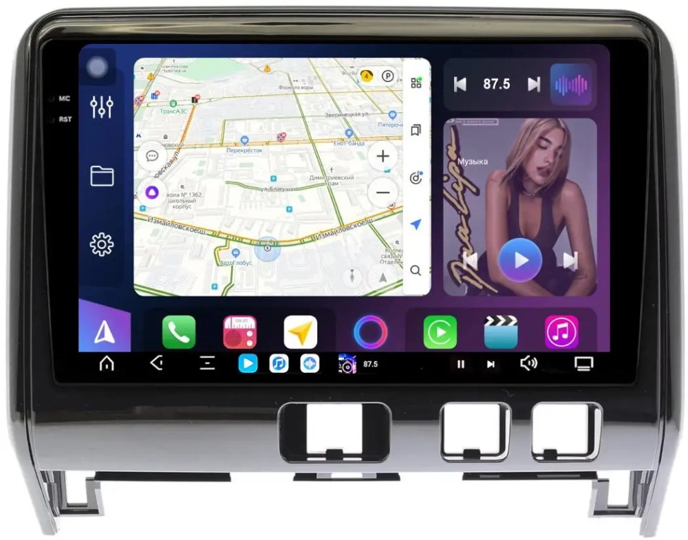 Магнитола для Nissan Serena C27 2016-2019 (рамка глянцевая) - FarCar XXL10-9541BL монитор 10.36" 2K QLED на Android 14, TS20, 8+256Гб, CarPlay, 4G SIM-слот