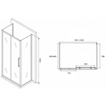 Душевой уголок Abber Schwarzer Diamant 160x85 AG30160H-S85-S85 профиль Хром стекло прозрачное