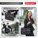 Сумка портфель BRAUBERG STYLE с отделением для ноутбука 13-14" 3 кармана "Marble" черная 26х36х3 см