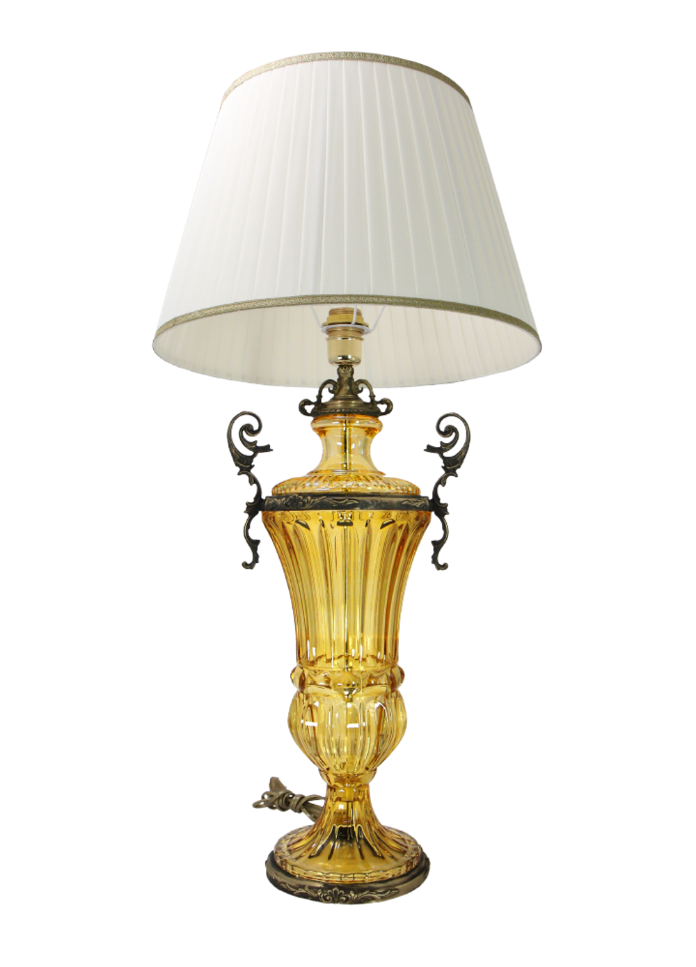 Olympus Brass Лампа настольная из венецианского стекла на бронзовом основании с абажуром