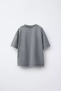 ZARA ФУТБОЛКА С ПРИНТОМ DUA LIPA ©, СЕРЫЙ