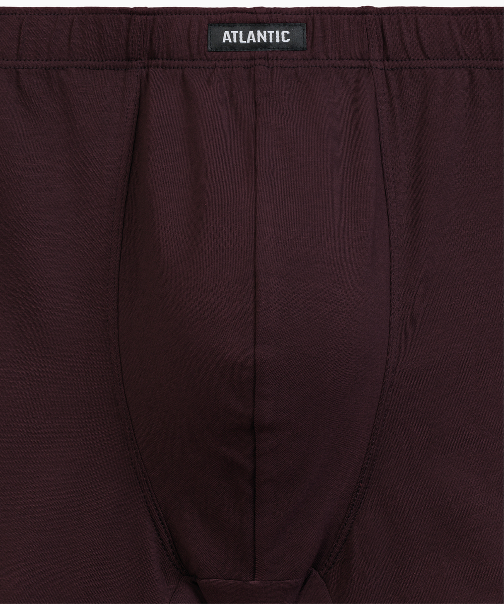 Мужские трусы шорты Atlantic, набор из 3 шт., хлопок, баклажановые + зелёный лес + темно-синие, 3MH-048