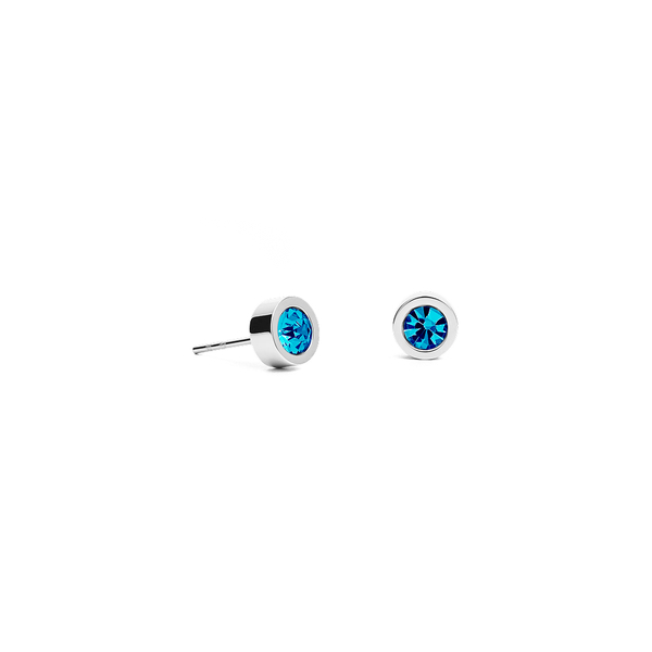 Серьги пусеты Fiore Luna Aquamarine 5х2,5 мм SWE125 AQ S