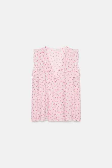 ZARA БЛУЗА В ГОРОШЕК, ОТТЕНКИ РОЗОВОГО