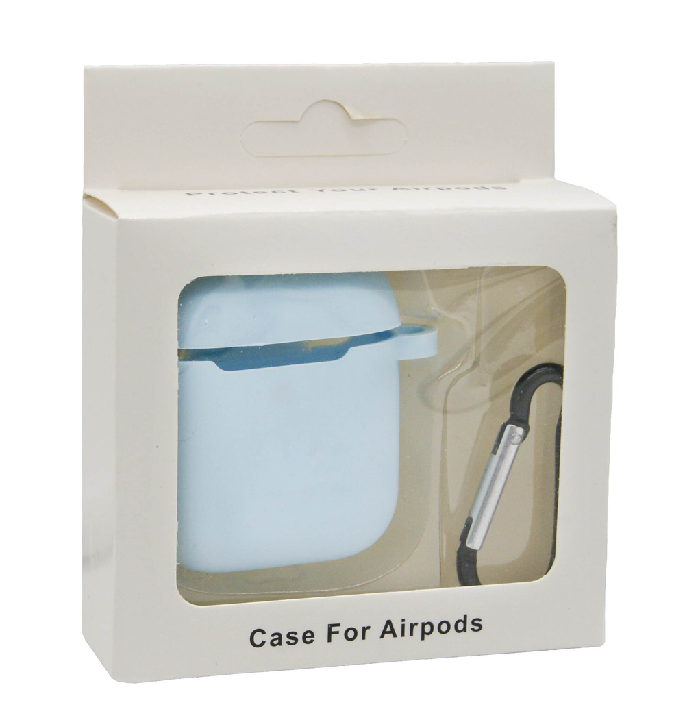 Чехол для AirPods/AirPods 2 APL (Light Blue) с LOGO