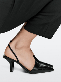 Massimo Dutti Асимметричные туфли на высоком каблуке, черный