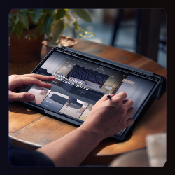 Чехол книжка от Nillkin для планшета Samsung Galaxy Tab S9 Ultra и Tab S10 Ultra, серия Bumper Pro Case-Multi Angle Folding Style, с защитной шторкой для камеры