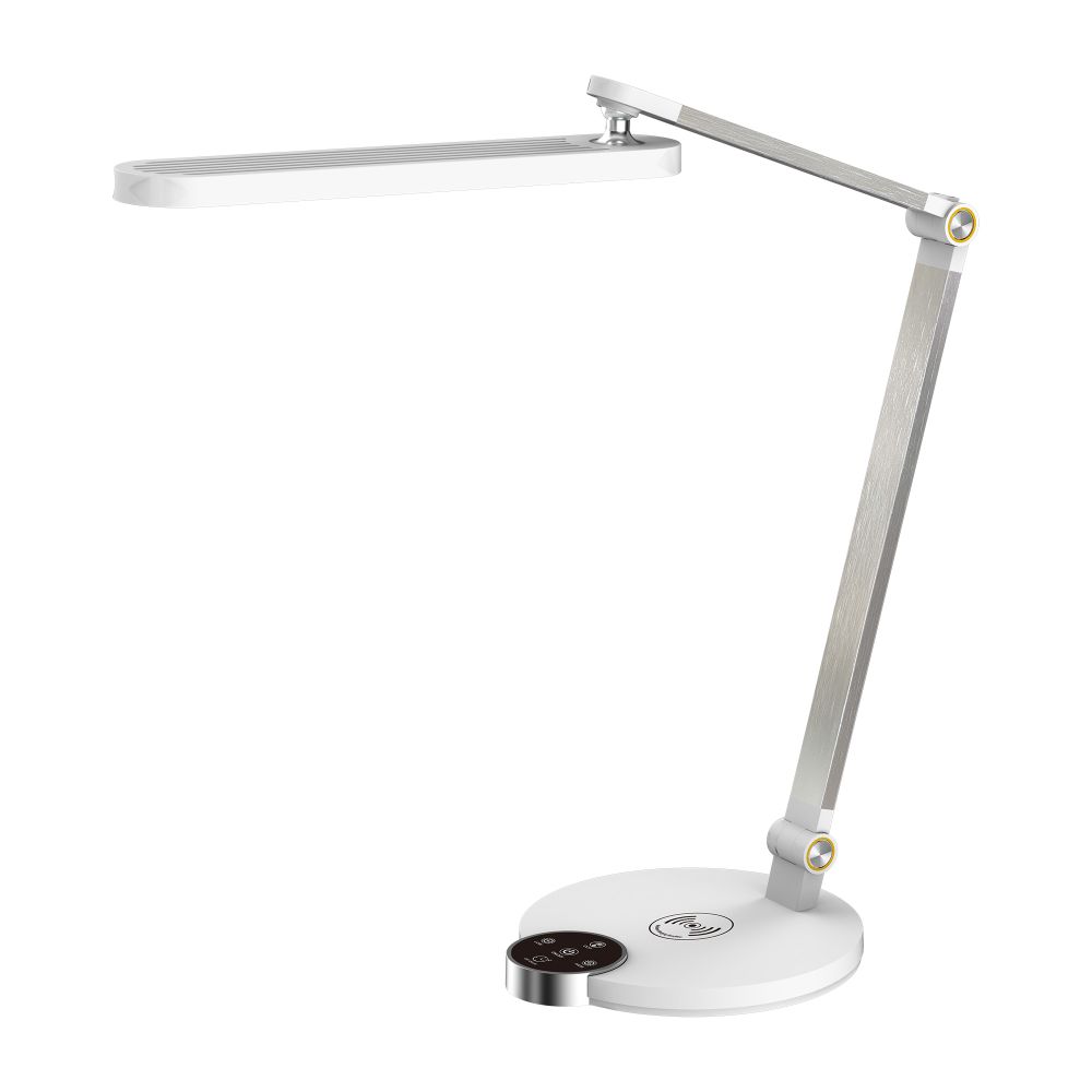 ULM-D113 18W-3000-6000K-DIM WHITE Светильник настольный светодиодный с беспроводной зарядкой телефонов. Сенсорный выключатель. Диммер. Белый. TM Uniel